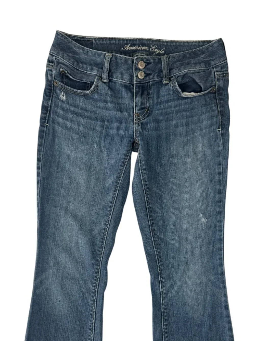 American Eagle Artist Bootcut Jeans Womens 4 Stretch Medium Wash Low Rise Y2K